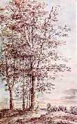 UDEN, Lucas van Landscape with Tall Trees dg painting